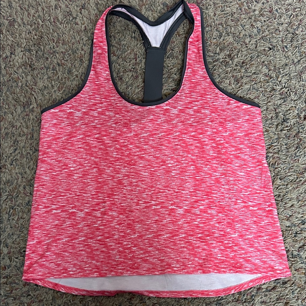 SO Pink Tank Top with Gray Trim